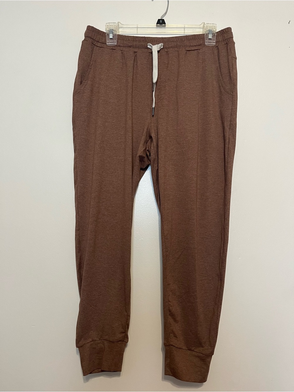 ZYIA Women's Brown/taupe Jogger Sweatpants with White Drawstring